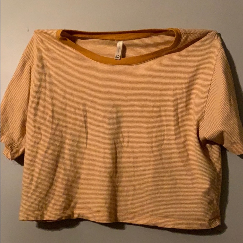 Girls yellow shirt striped (size L)